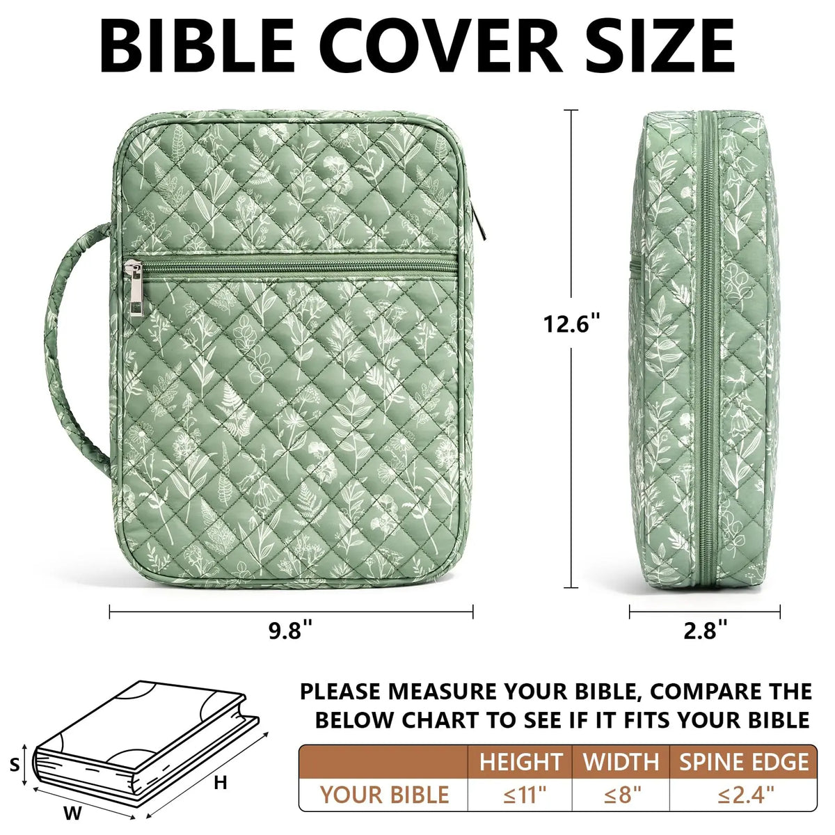 Bible Cover Case for Women Large Bible Bag, Bible Study Supplies Journaling Kit Quilted Church Bag with Handle, Puffer Carrying Case w/Tabs Accessories Easter Mothers Day Christian Gifts for Women Mom