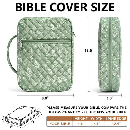 Bible Cover Case for Women Large Bible Bag, Bible Study Supplies Journaling Kit Quilted Church Bag with Handle, Puffer Carrying Case w/Tabs Accessories Easter Mothers Day Christian Gifts for Women Mom