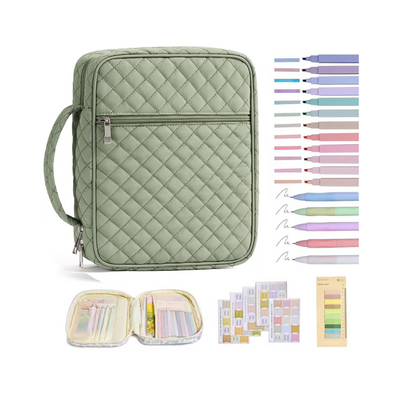 Bible Cover Case for Women Large Bible Bag, Bible Study Supplies Journaling Kit Quilted Church Bag with Handle, Puffer Carrying Case w/Tabs Accessories Easter Mothers Day Christian Gifts for Women Mom